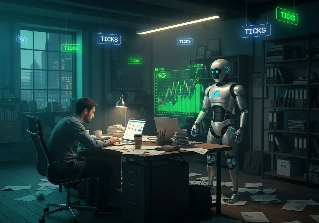 Dimly Lit Office Robo Advisor Check