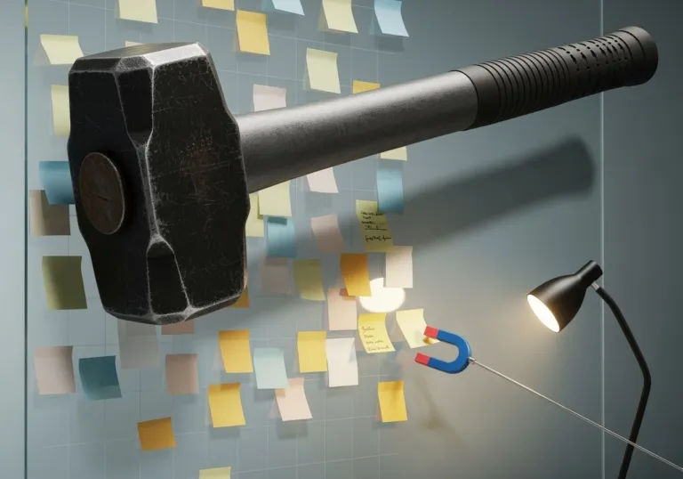 Sledgehammer vs sticky notes