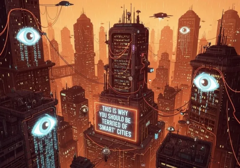 Smart City Night Eyes Watching