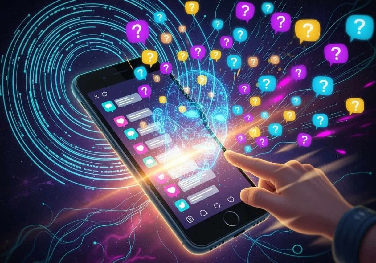 Smartphone Tiktok Style Exploding Chat Bubbles