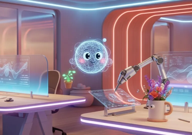 Whimsical Ai Worker Future Office